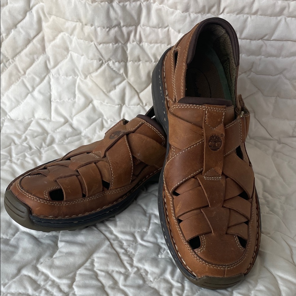 Timberland Men's Tan Leather Sandals Size 8M